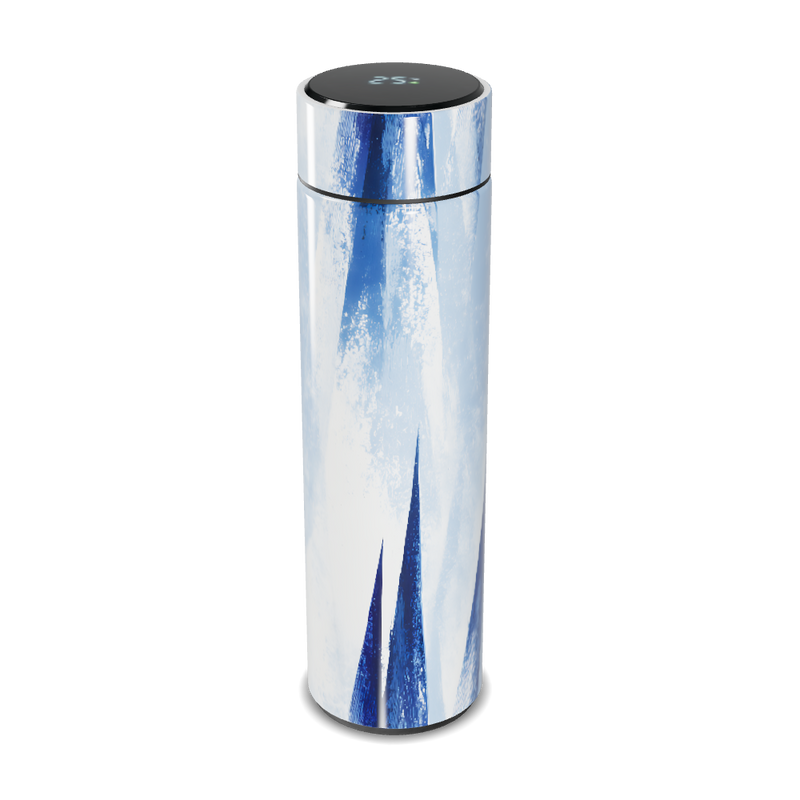 Garrafa Térmica Touch - Azul com Estampa Artística