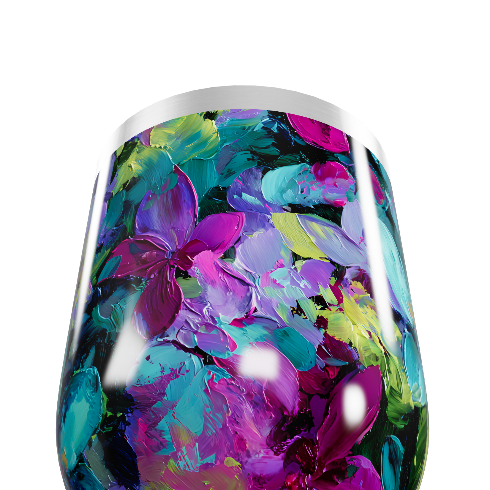 Copo Térmico Slim - Floral Colorido Inox