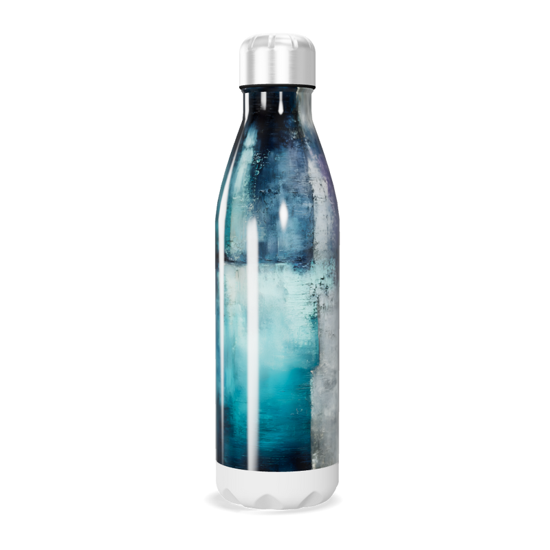 Garrafa Inox - Estampa Azul Abstrata