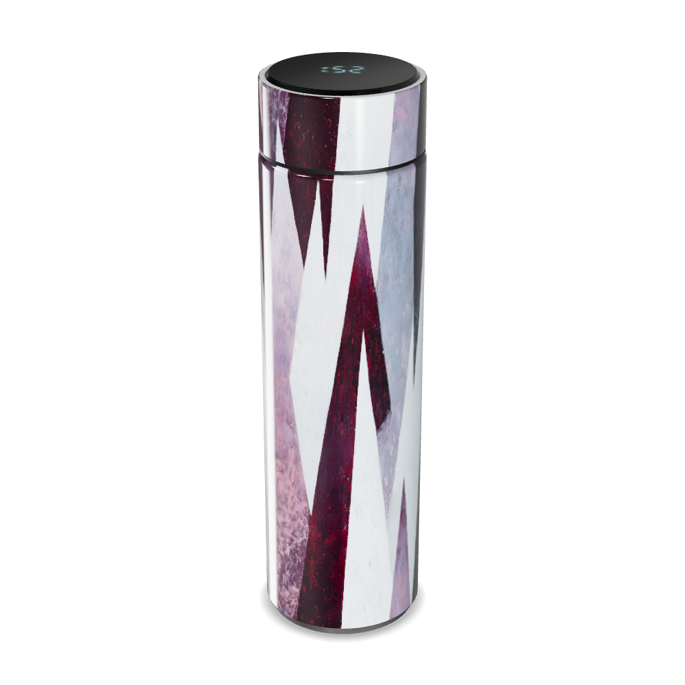 Garrafa Térmica Touch - Geométrica Aço Branco