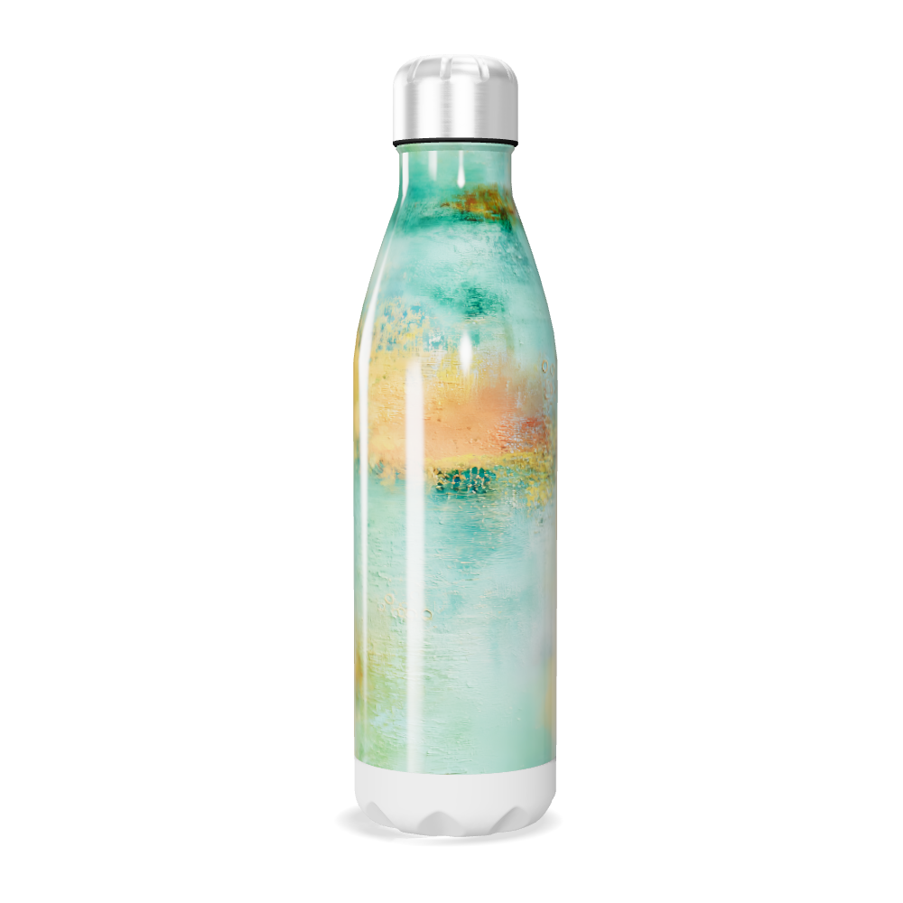 Garrafa Inox - Estampa Pastel Verde Amarelo