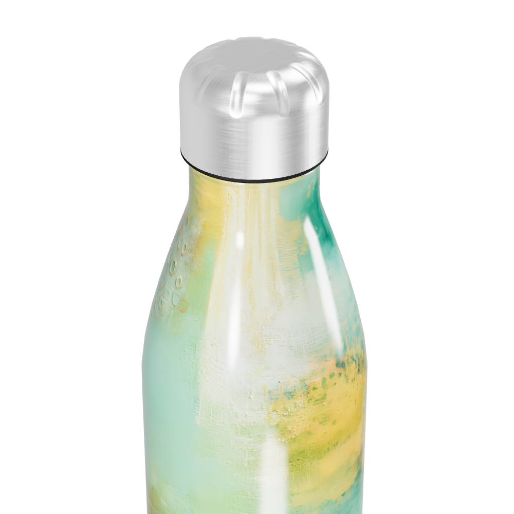 Garrafa Inox - Estampa Pastel Verde Amarelo