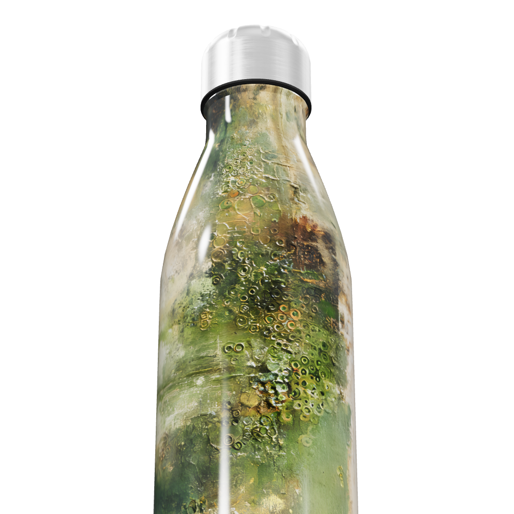 Garrafa Inox Estampa Verde Marmorizada