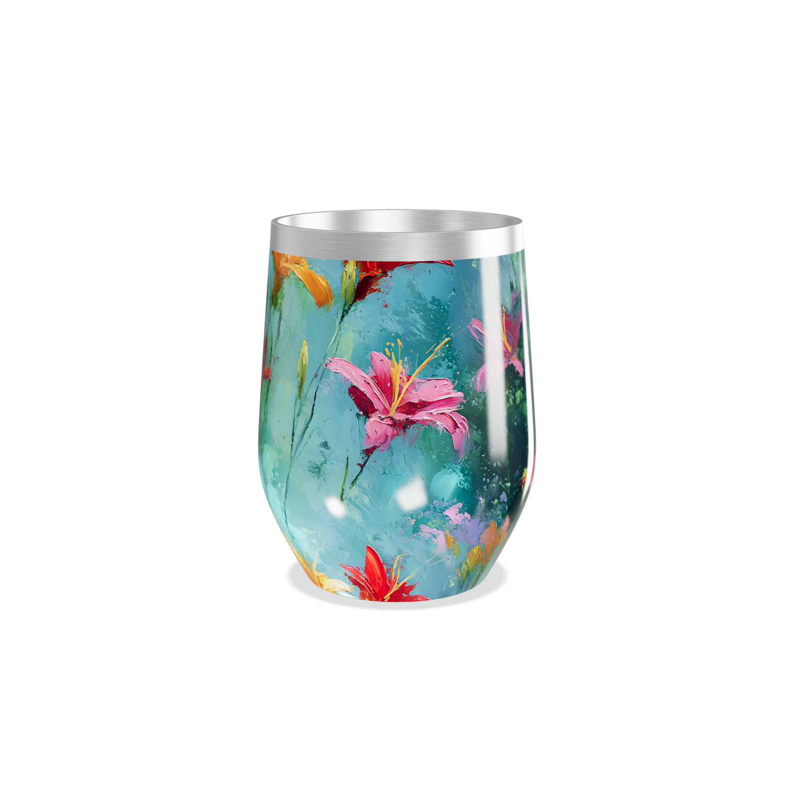 Copo Térmico Slim - Floral Colorido Inox