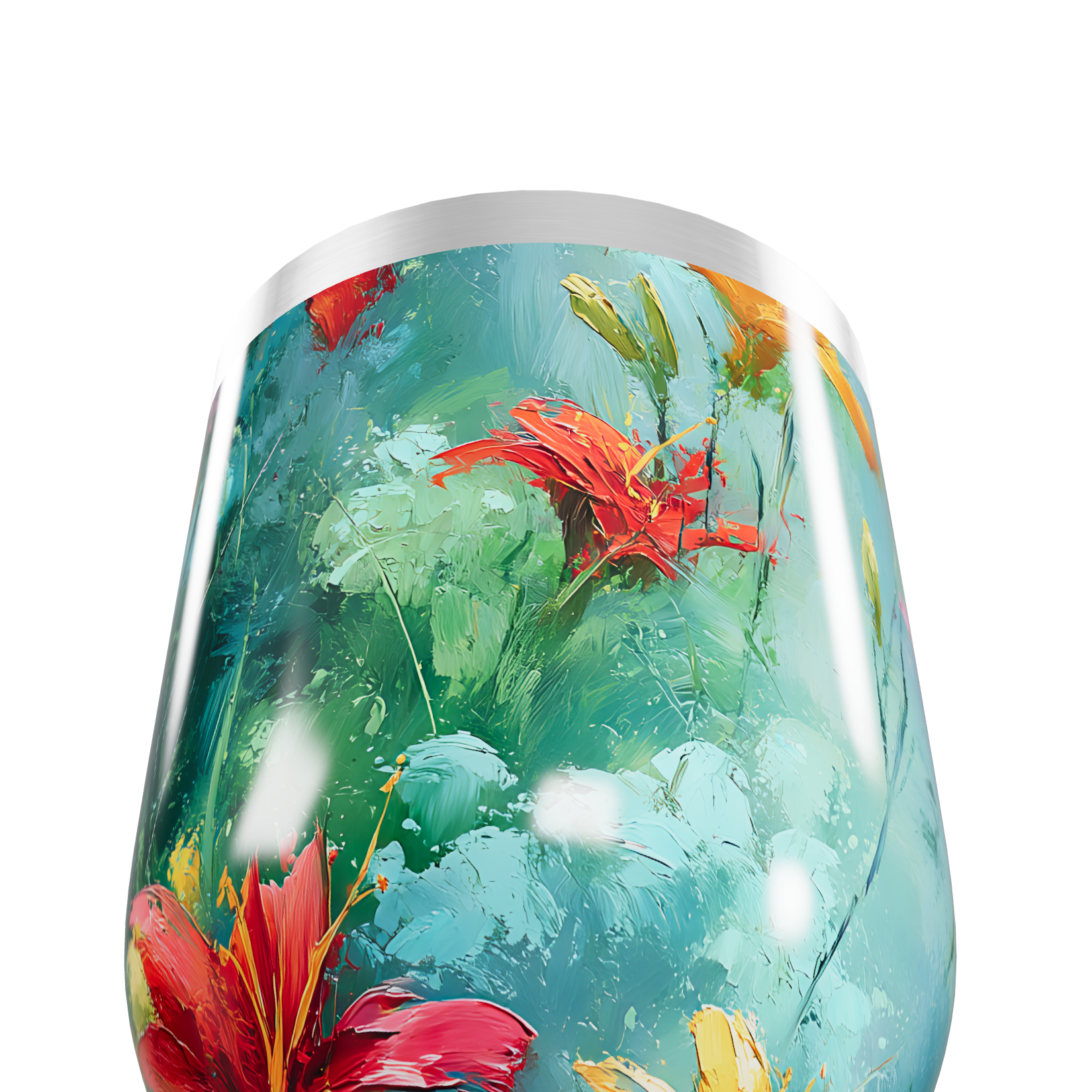 Copo Térmico Slim - Floral Colorido Inox