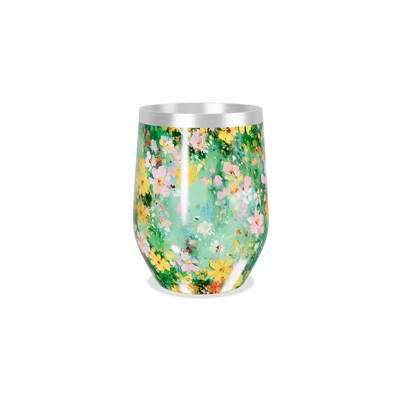 Copo Térmico Slim - Floral Colorido Inox