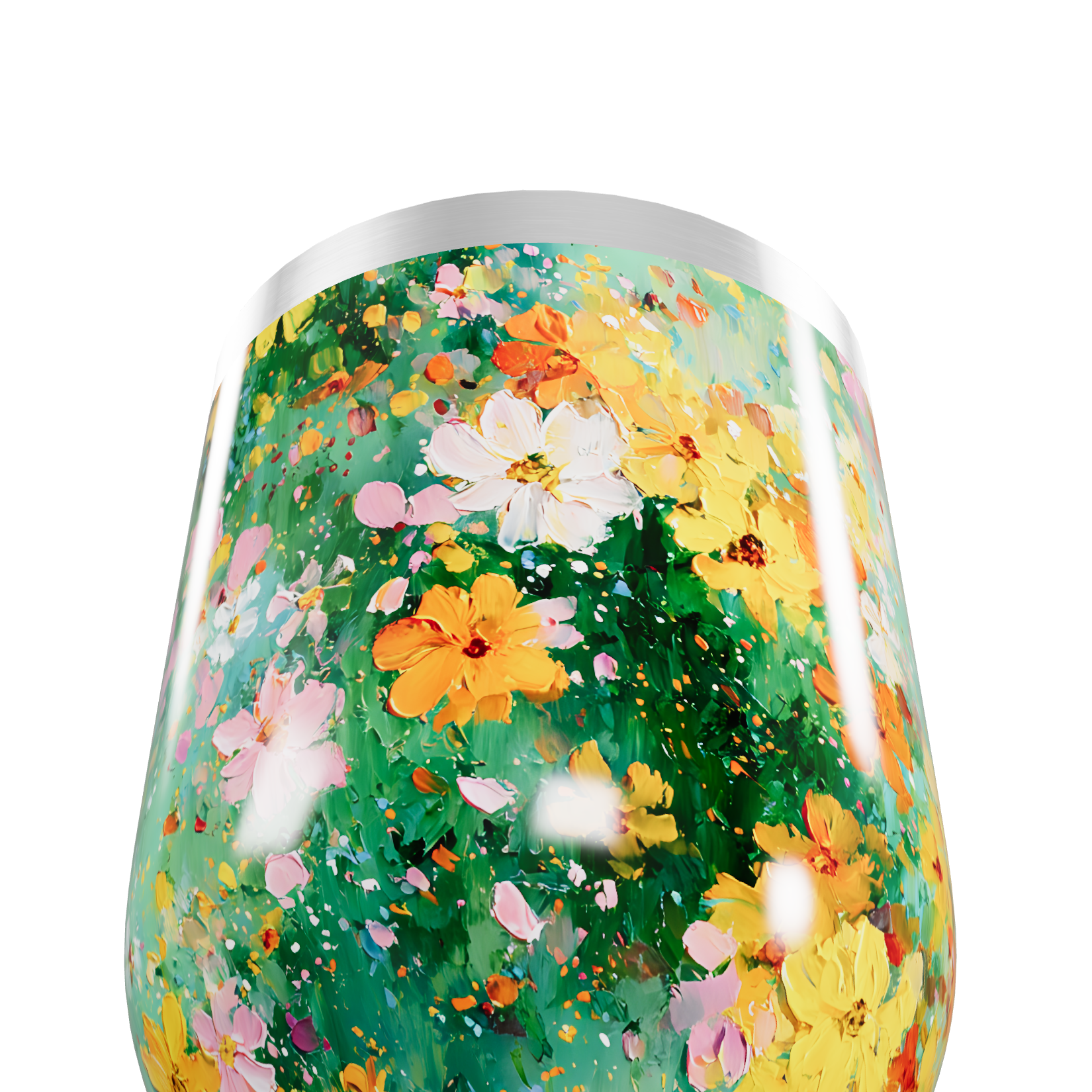 Copo Térmico Slim - Floral Colorido Inox