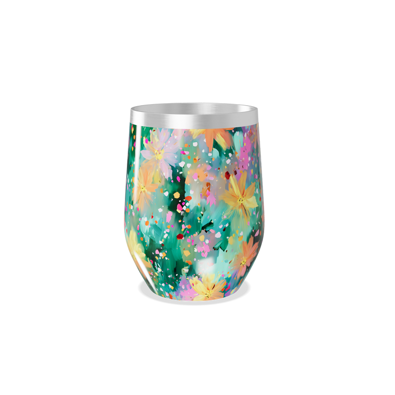 Copo Térmico Slim - Floral Aquarela Inox