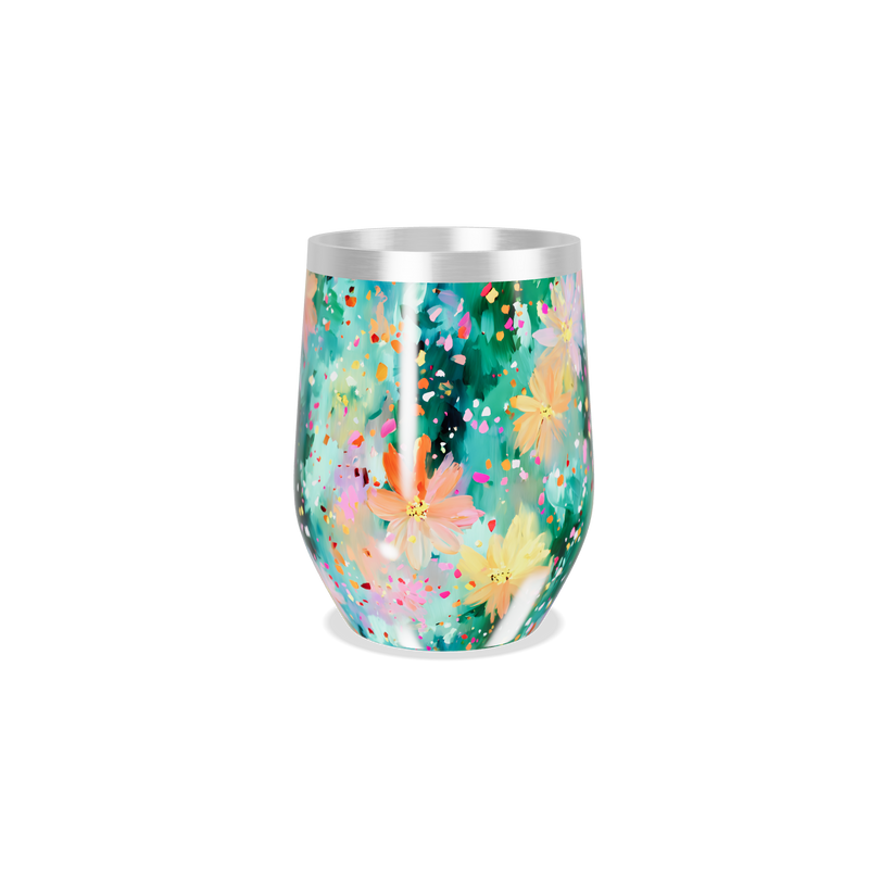 Copo Térmico Slim - Floral Aquarela Inox