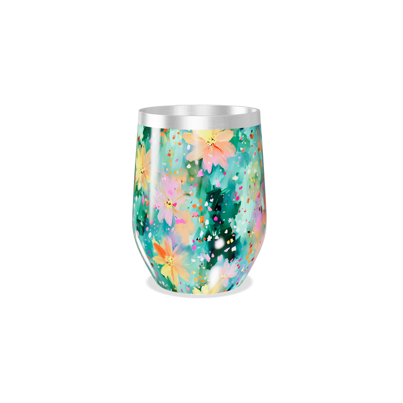 Copo Térmico Slim - Floral Aquarela Inox