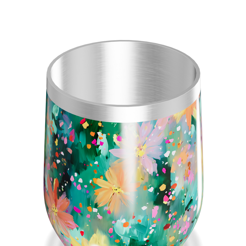 Copo Térmico Slim - Floral Aquarela Inox