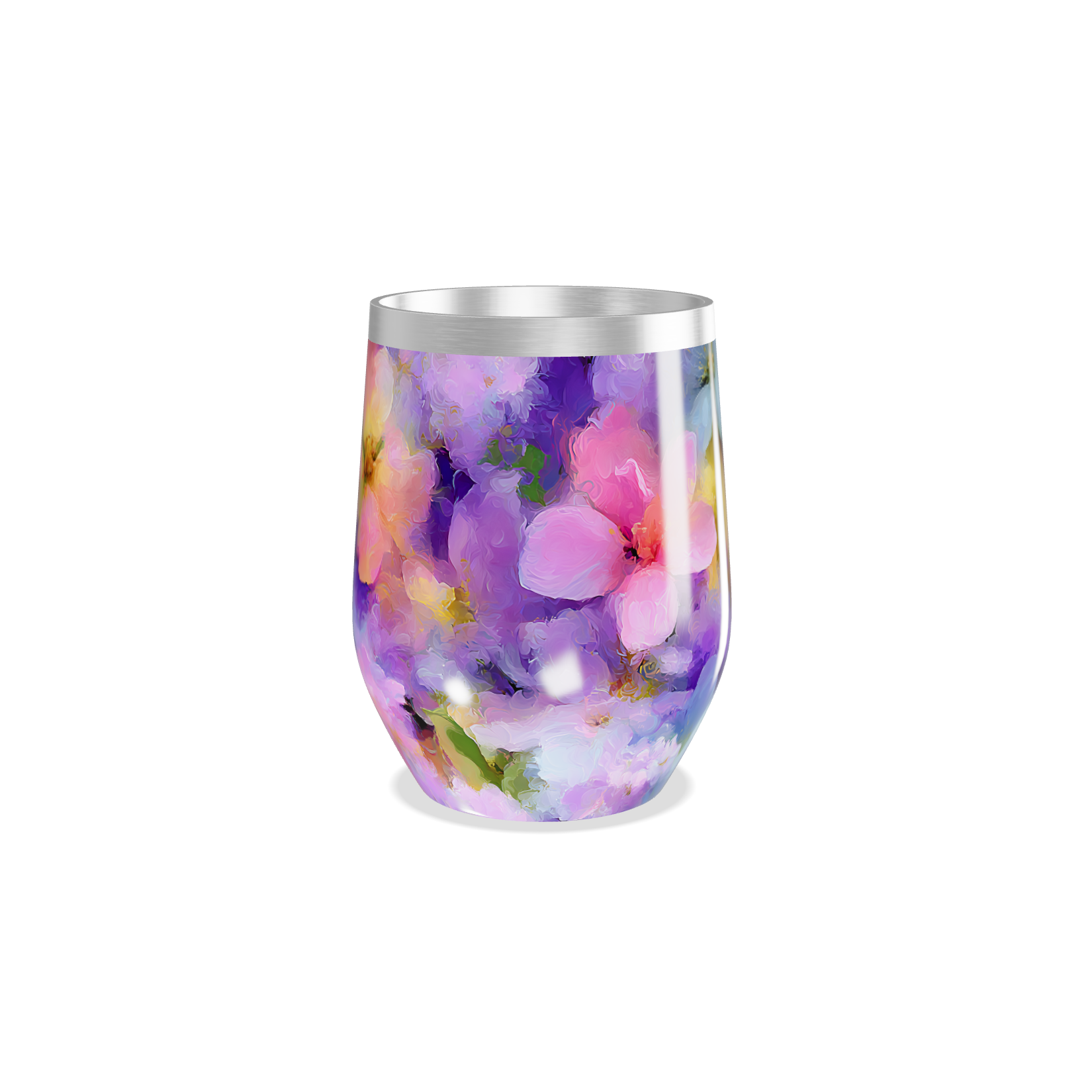 Copo Térmico Slim - Floral Colorido Inox