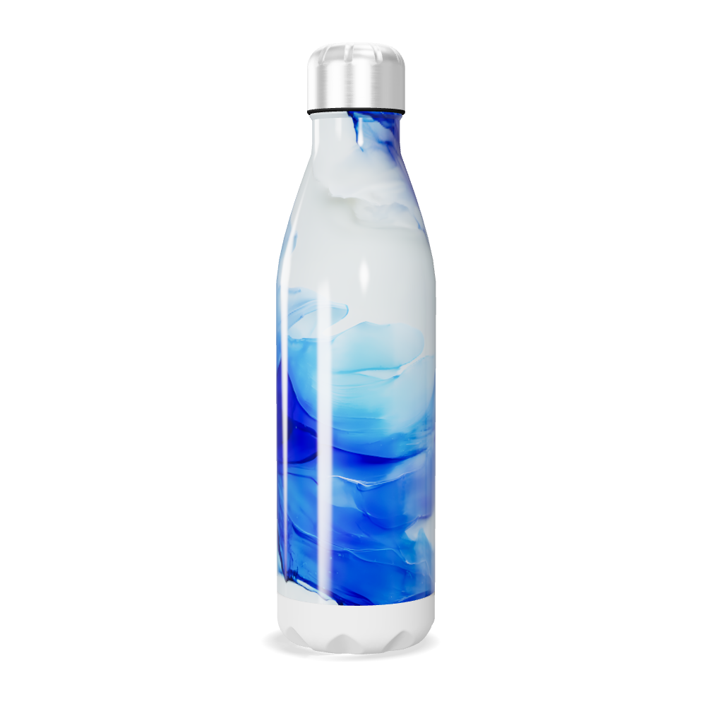 Garrafa Inox - Azul com Estampa Abstrata