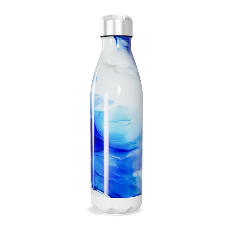 Garrafa Inox - Azul com Estampa Abstrata