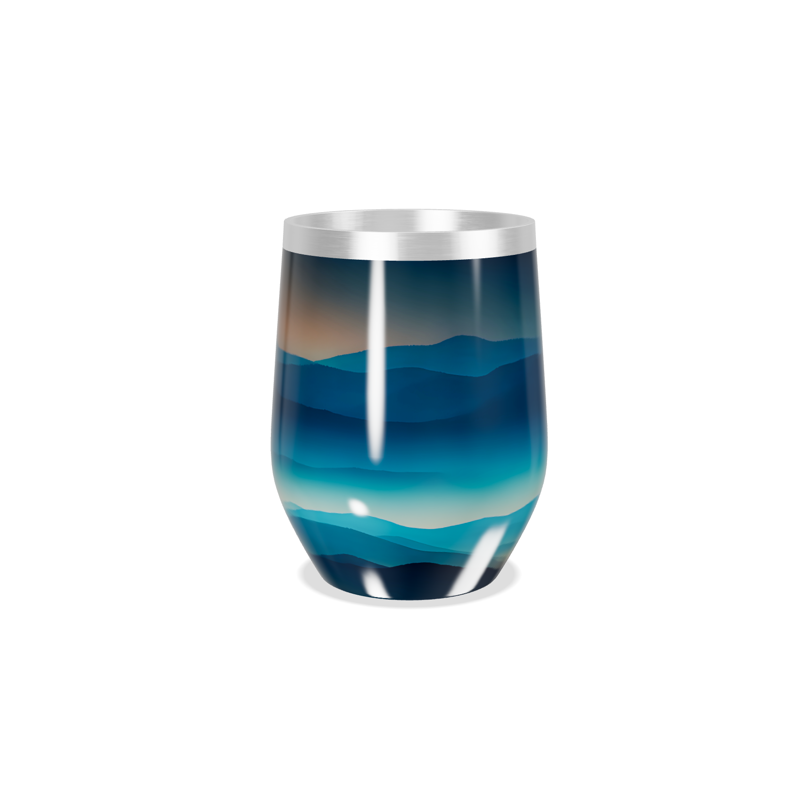 Copo Térmico Slim - Degradê Azul Inox