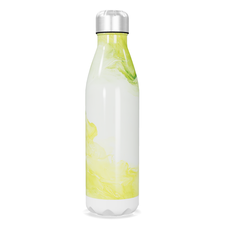 Garrafa Inox - Branco Amarelo Marmorizado
