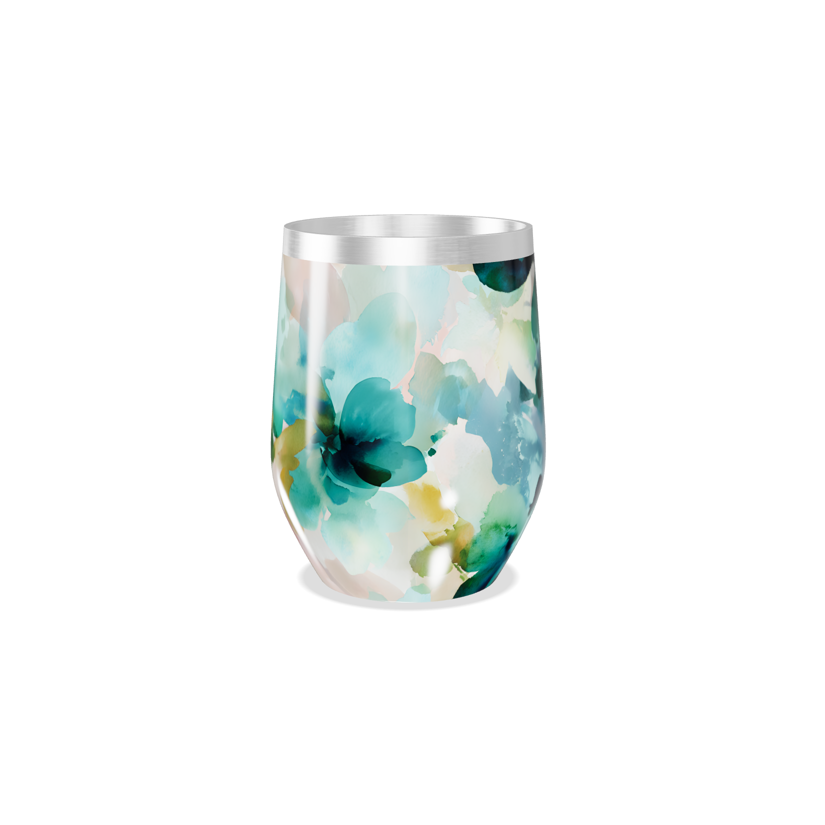 Copo Térmico Slim - Floral Aquarela Inox