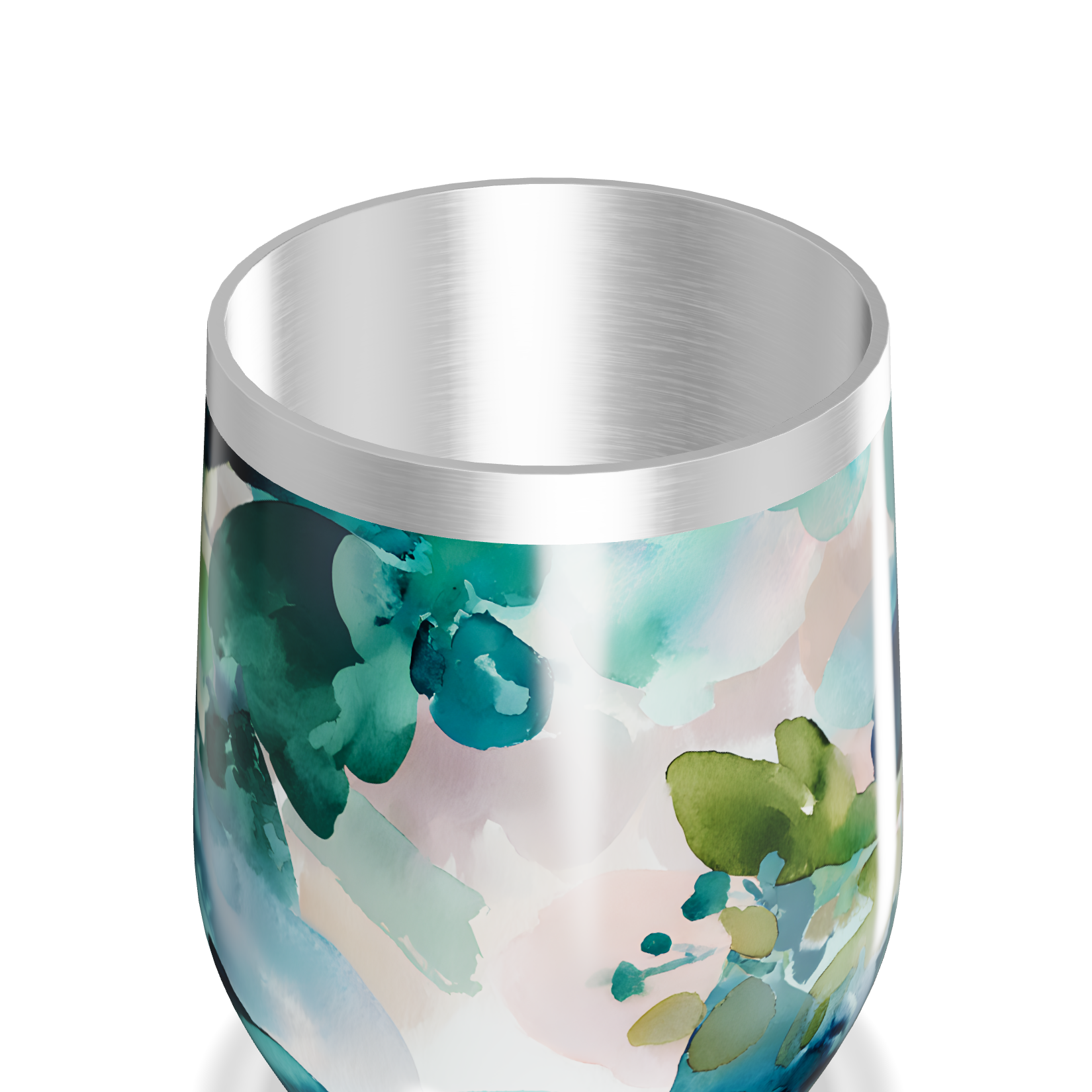 Copo Térmico Slim - Floral Aquarela Inox