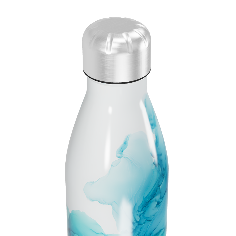 Garrafa Inox - Estampa Azul Abstrata