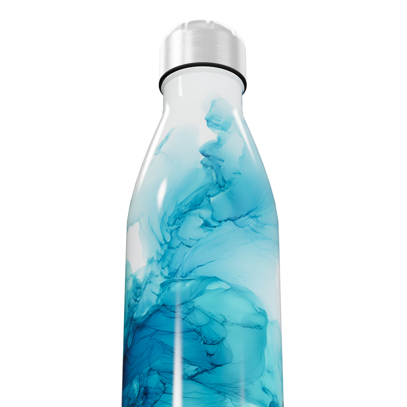 Garrafa Inox - Estampa Azul Abstrata