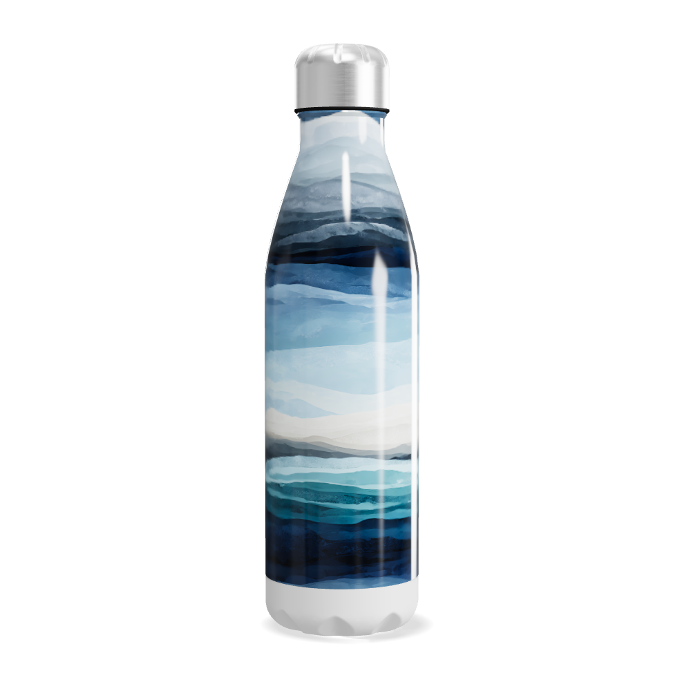 Garrafa Inox - Estampa Ondas Azul