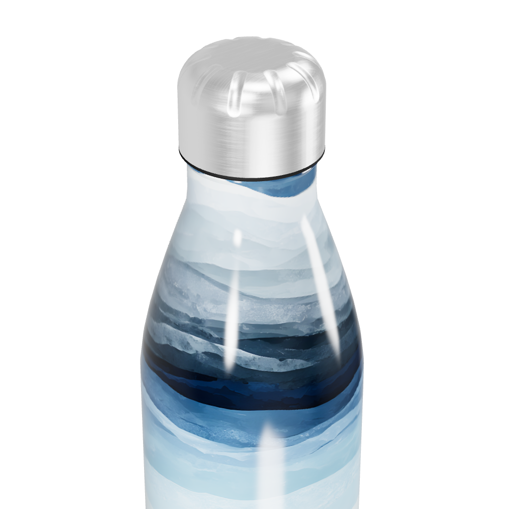 Garrafa Inox - Estampa Ondas Azul