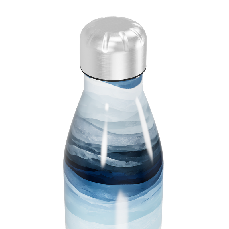 Garrafa Inox - Estampa Ondas Azul
