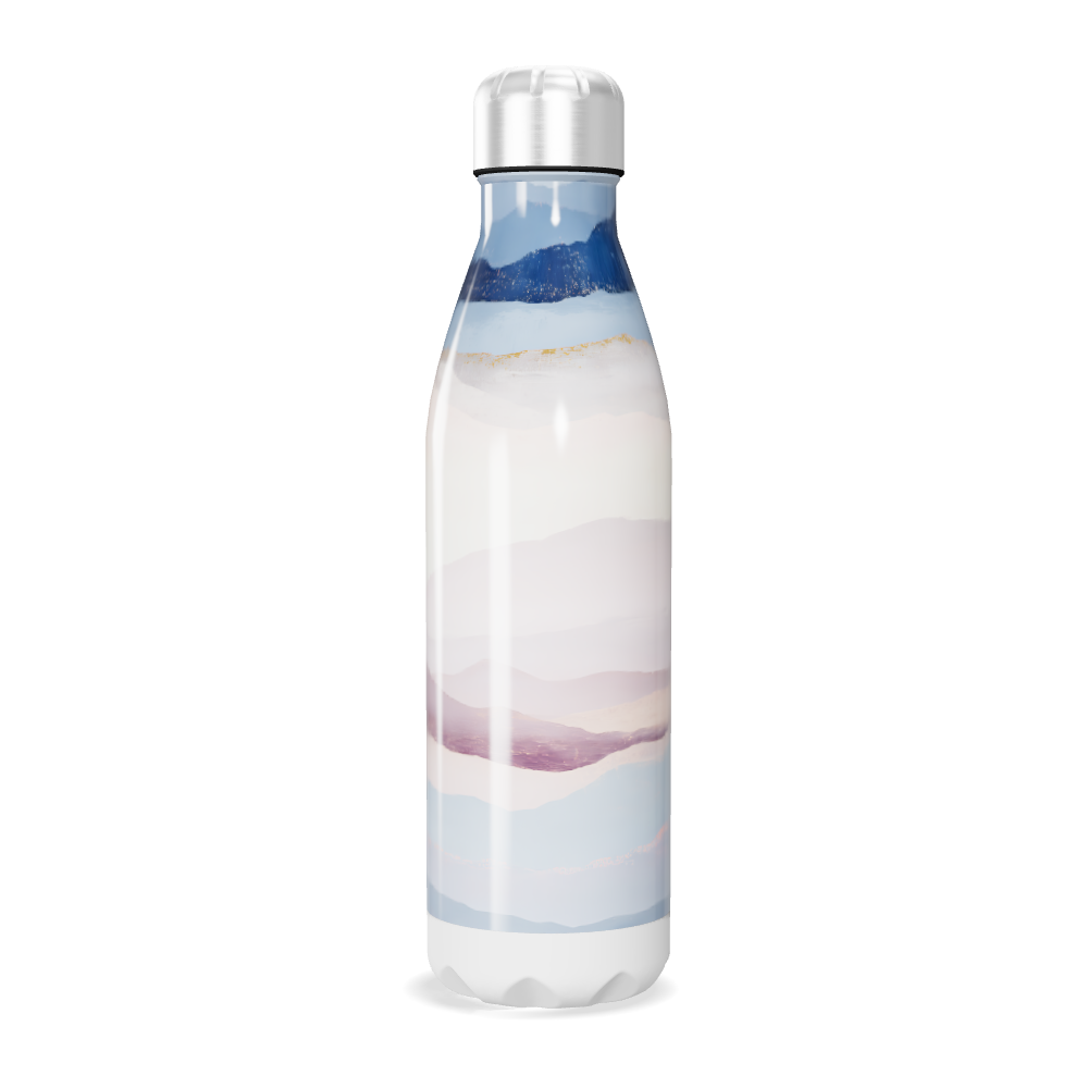 Garrafa Inox - Estampa Ondas Azul