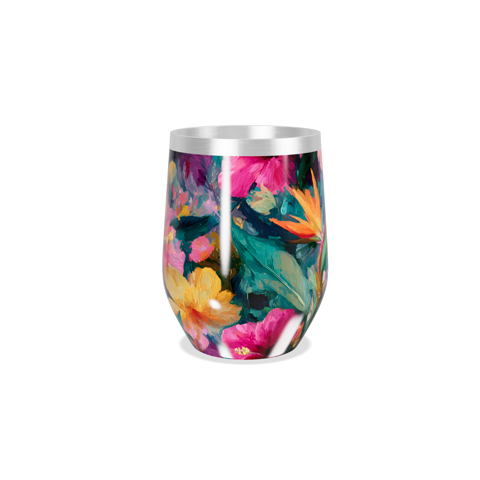 Copo Térmico Slim - Floral Colorido Aço Inox