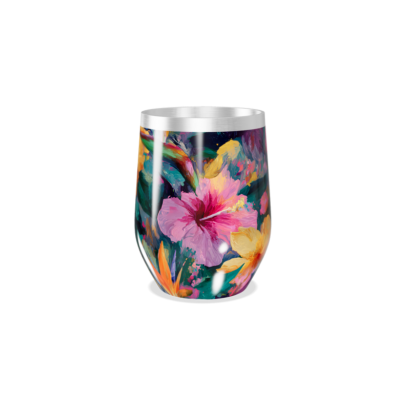 Copo Térmico Slim - Floral Colorido Aço Inox