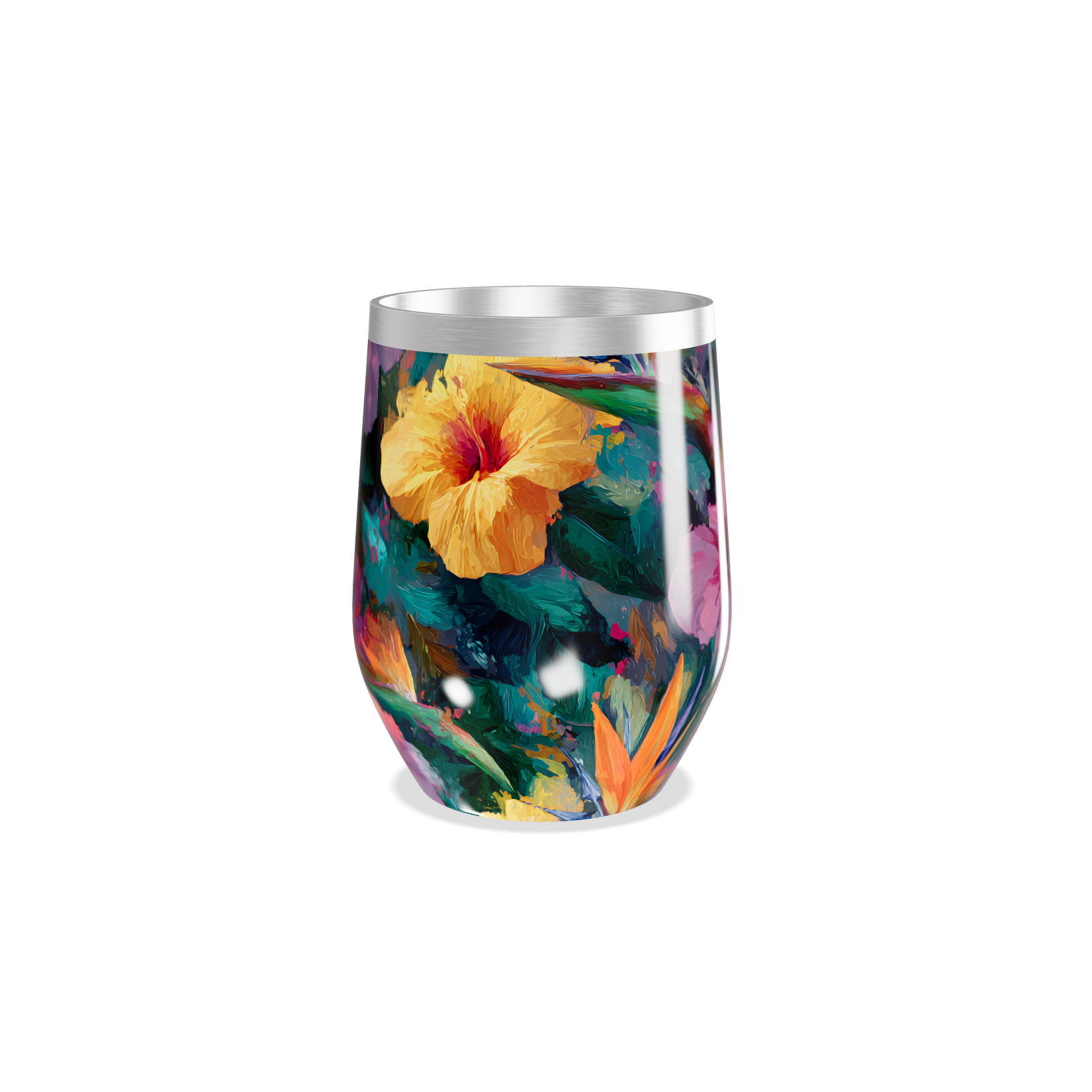 Copo Térmico Slim - Floral Colorido Aço Inox