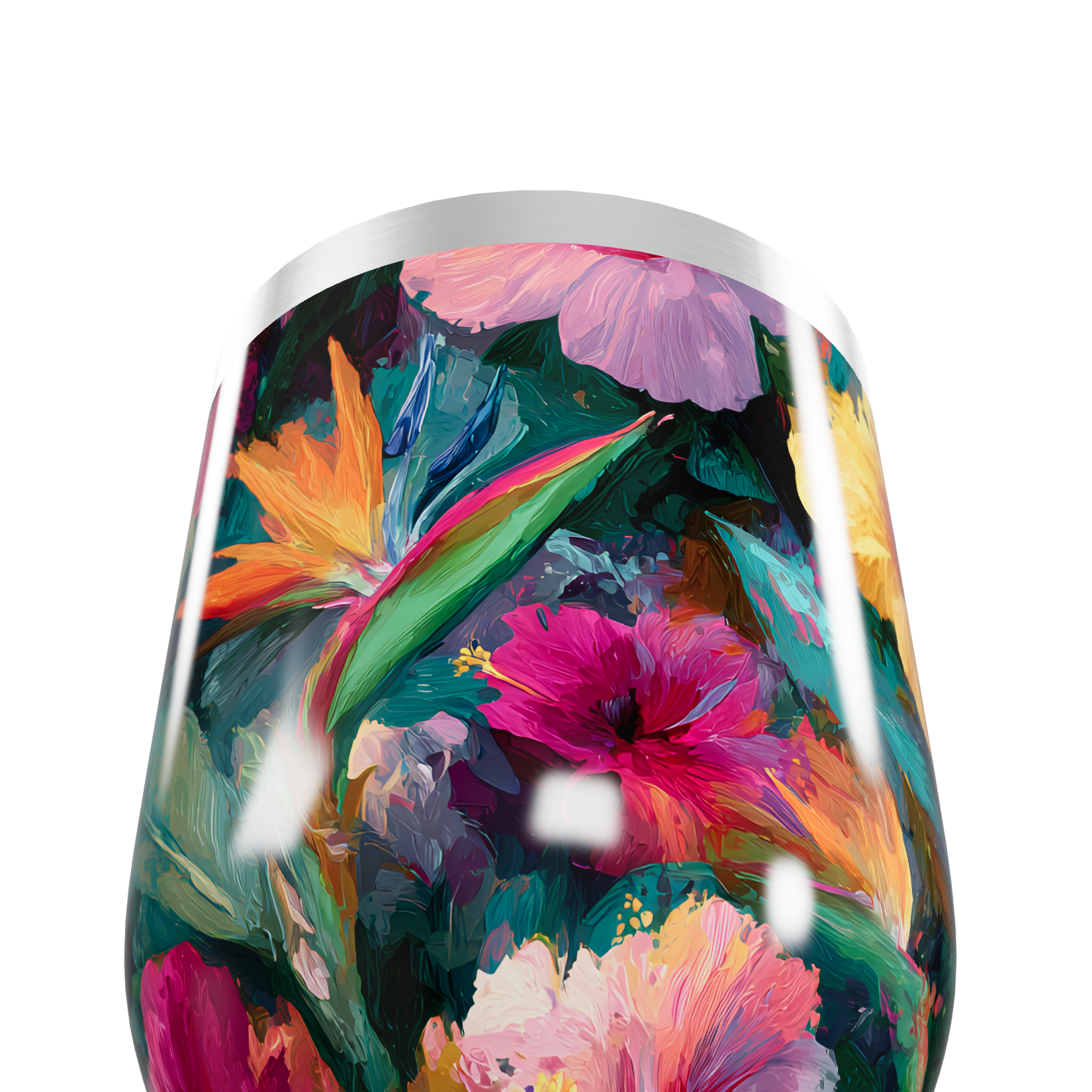 Copo Térmico Slim - Floral Colorido Aço Inox