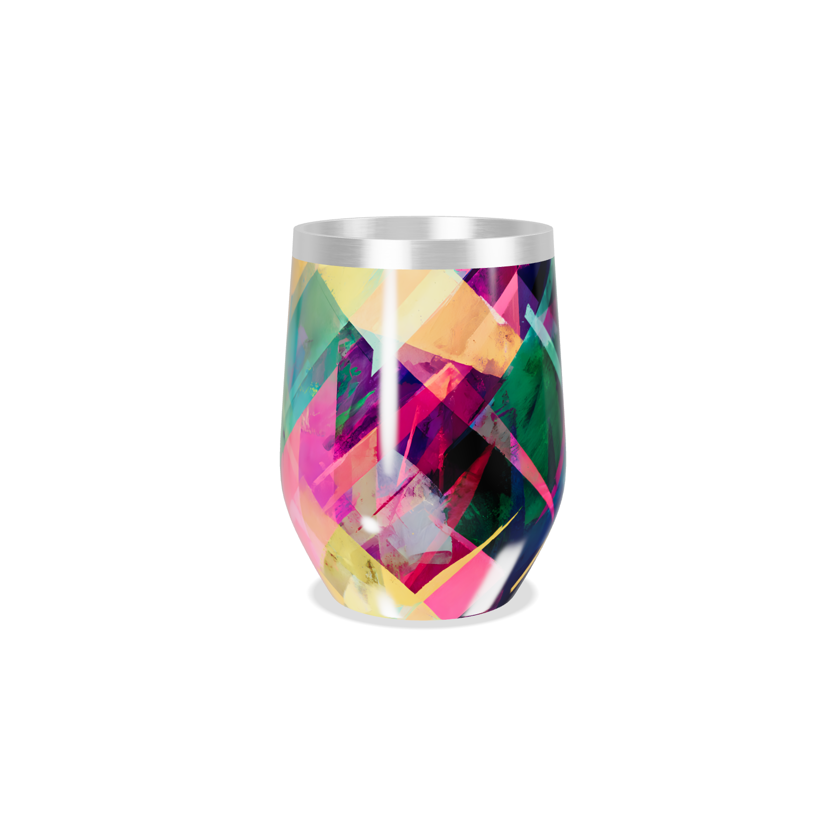 Copo Térmico Slim - Colorido Abstrato Aço Inox