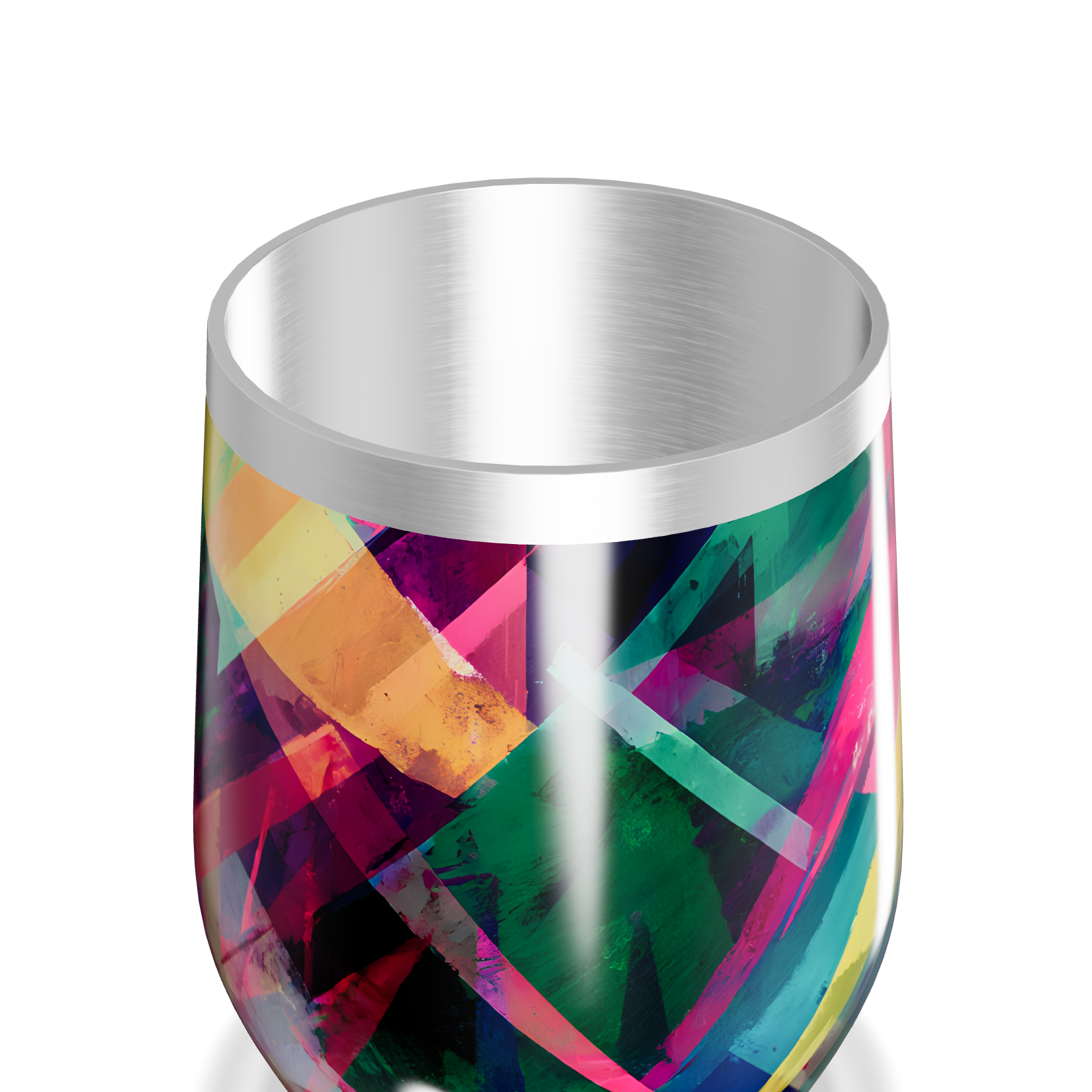 Copo Térmico Slim - Colorido Abstrato Aço Inox