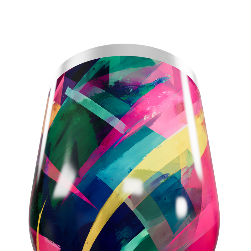 Copo Térmico Slim - Colorido Abstrato Aço Inox