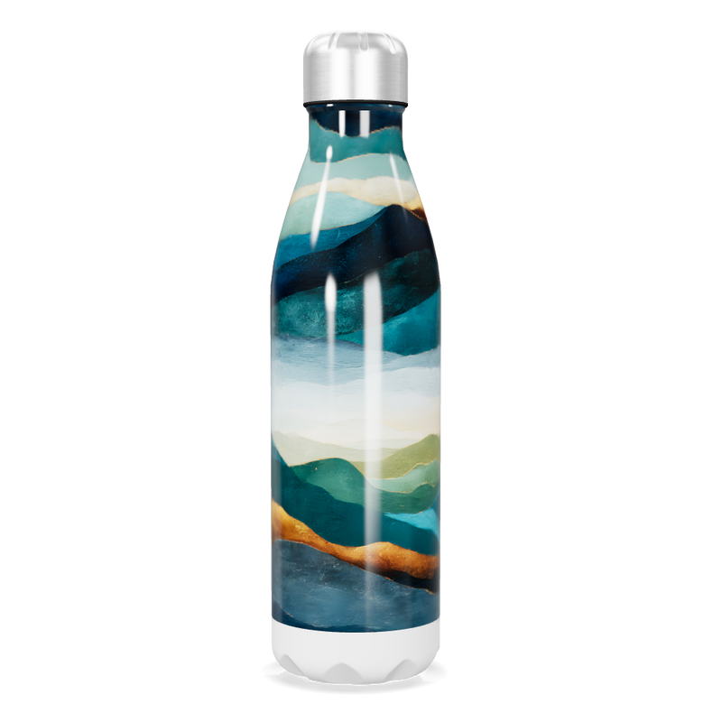 Garrafa Inox - Estampa Ondas Multicoloridas