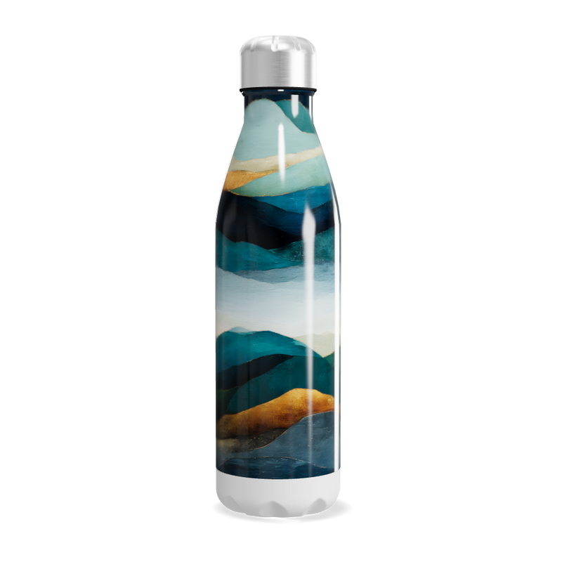 Garrafa Inox - Estampa Ondas Multicoloridas