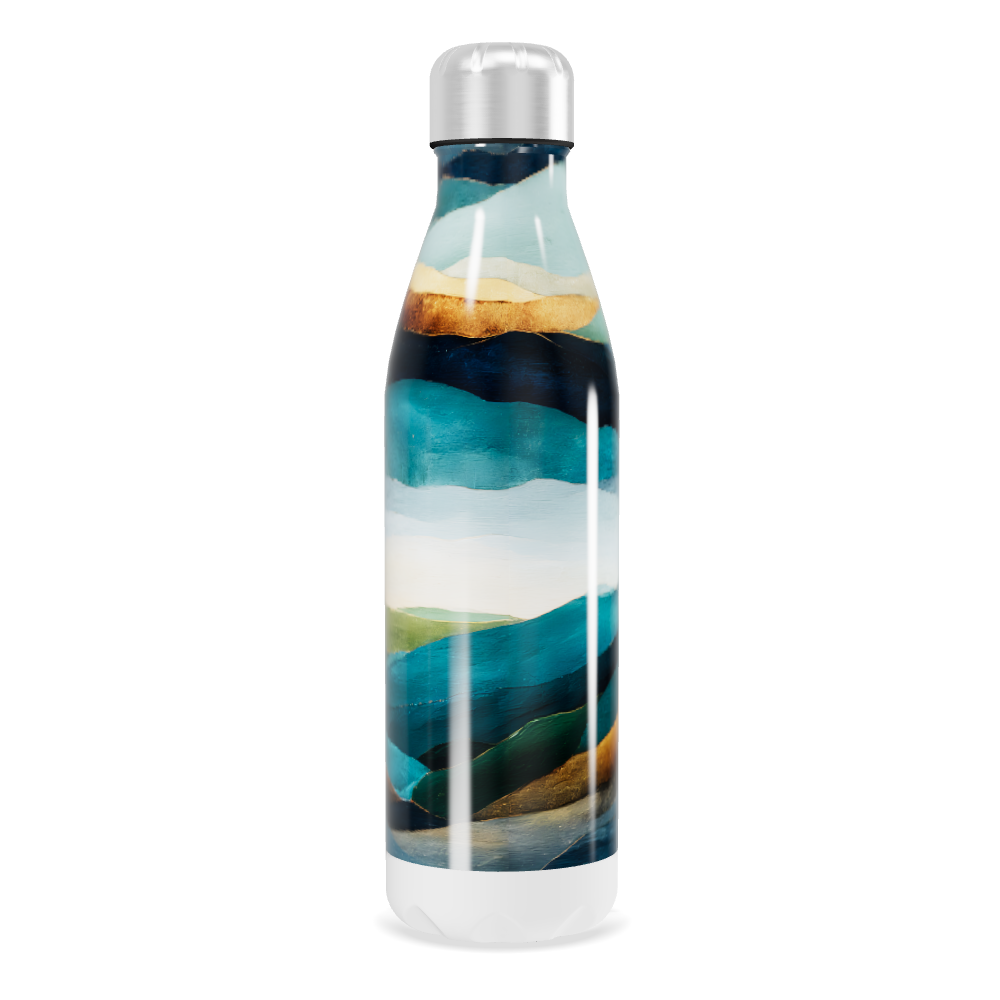Garrafa Inox - Estampa Ondas Multicoloridas