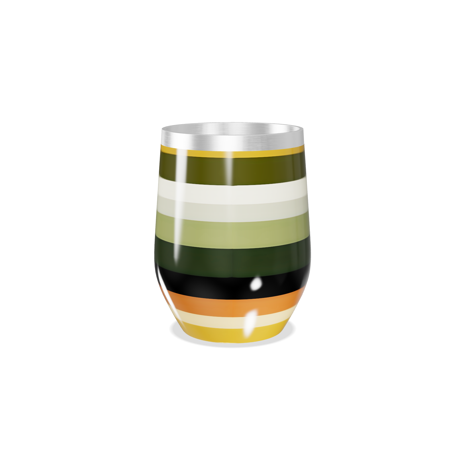 Copo Térmico Slim - Listras Coloridas Inox