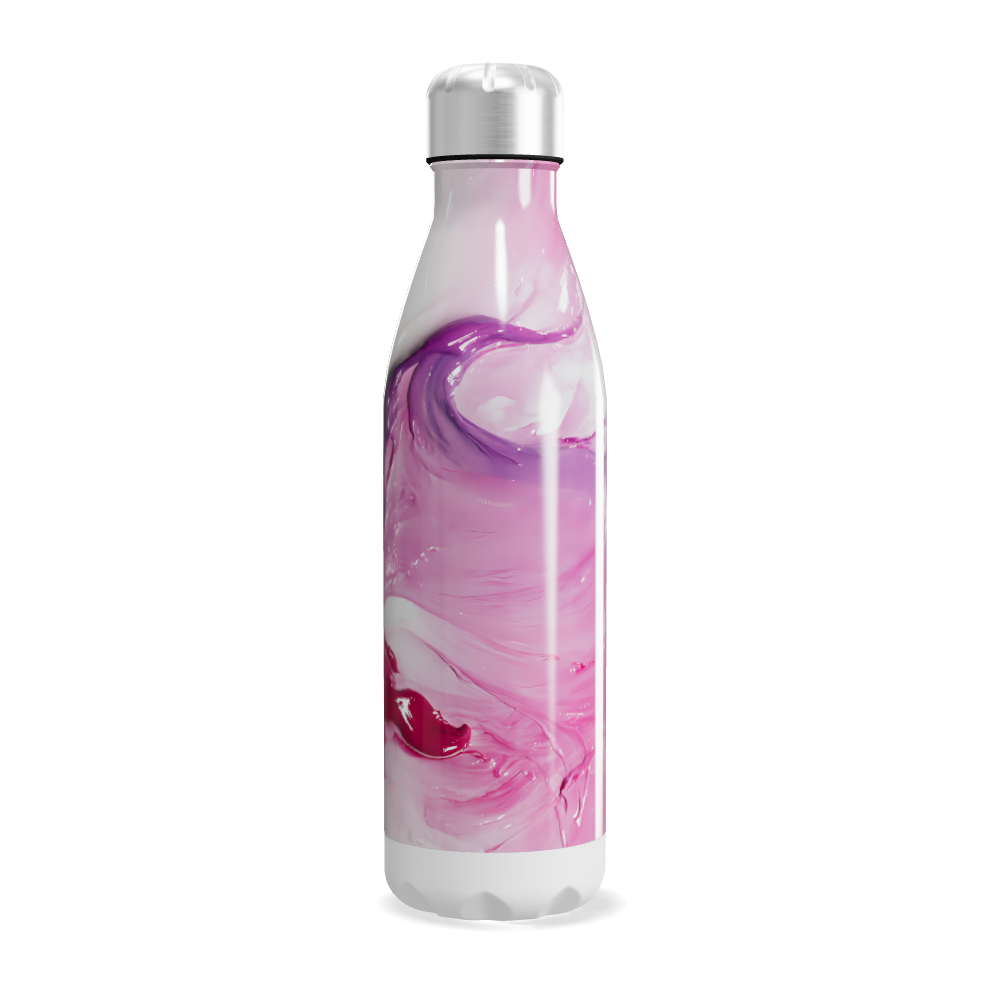 Garrafa Inox - Estampa Rosa e Roxa