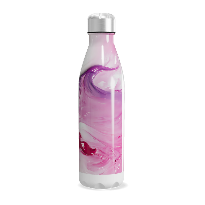 Garrafa Inox - Estampa Rosa e Roxa