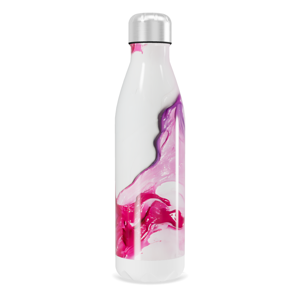 Garrafa Inox - Estampa Rosa e Roxa