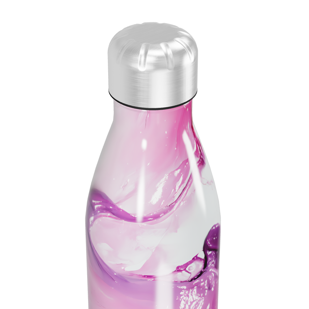 Garrafa Inox - Estampa Rosa e Roxa