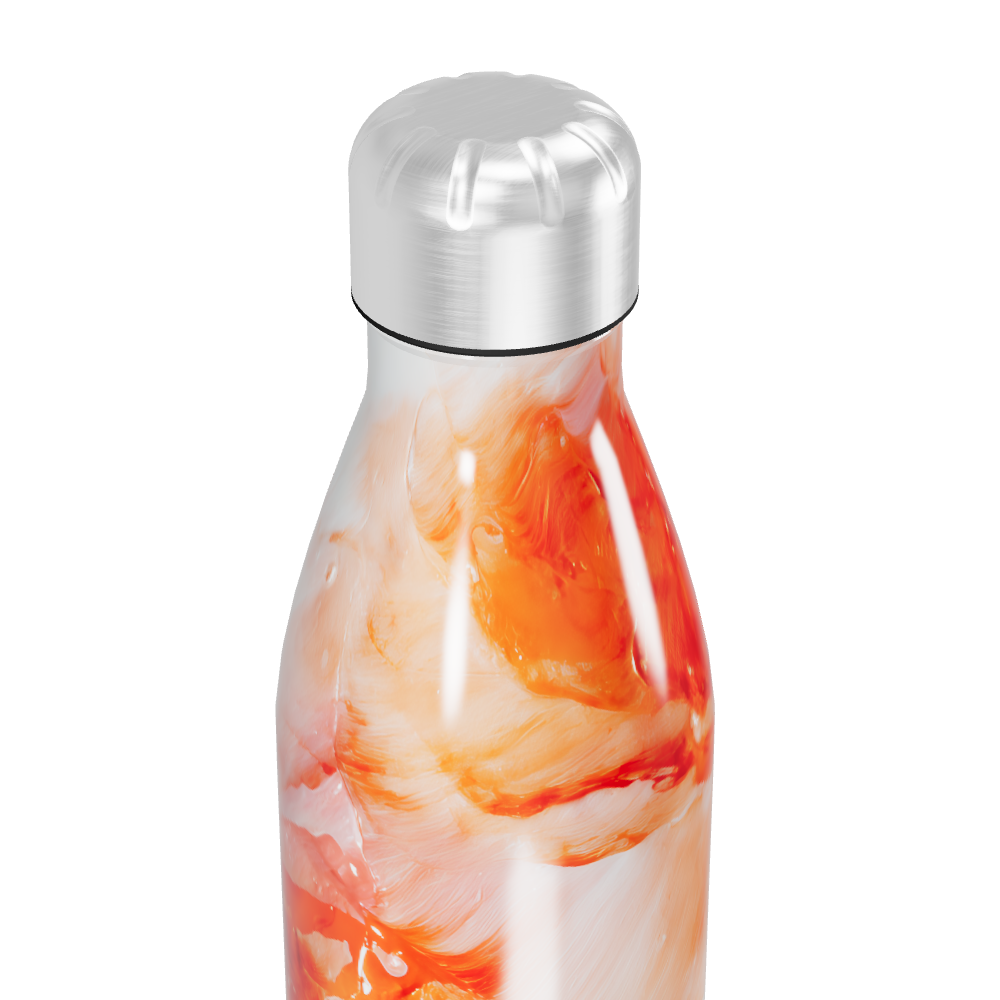 Garrafa Inox - Estampa Marmorizada Laranja