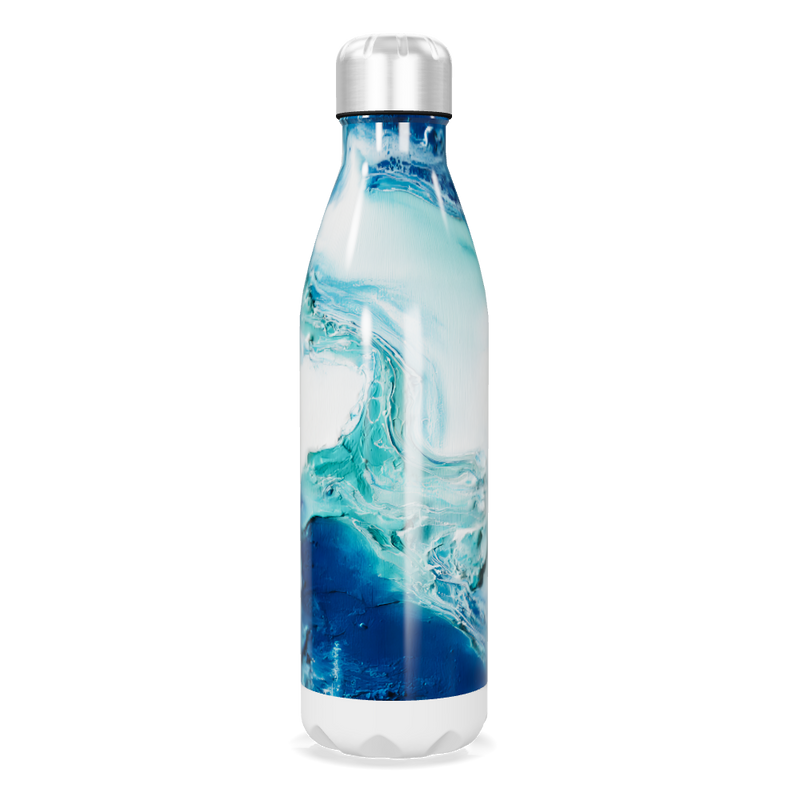 Garrafa Inox - Estampa Azul e Branca