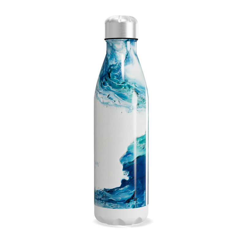 Garrafa Inox - Estampa Azul e Branca