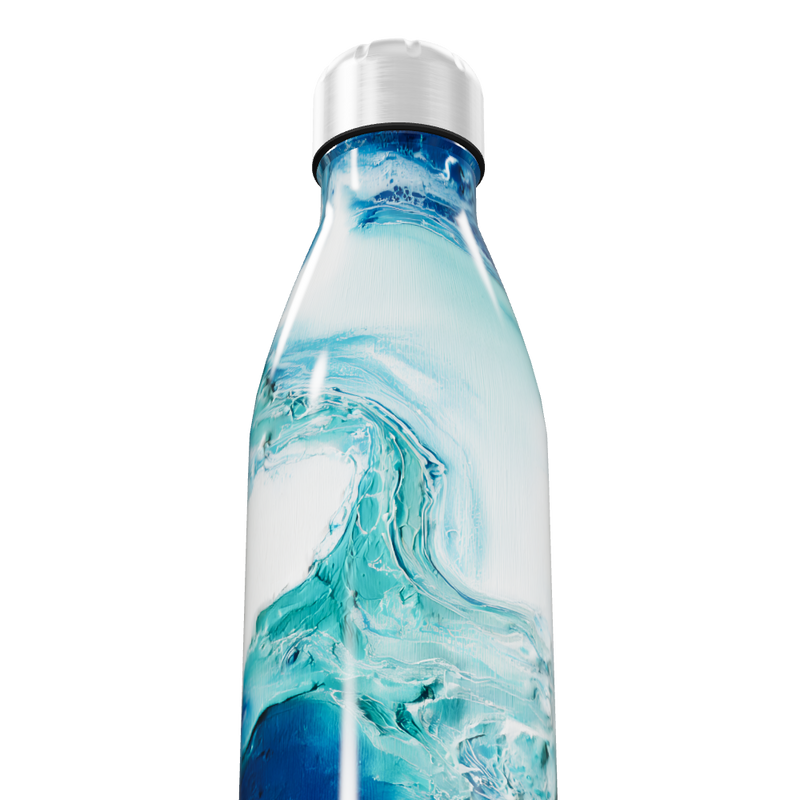 Garrafa Inox - Estampa Azul e Branca