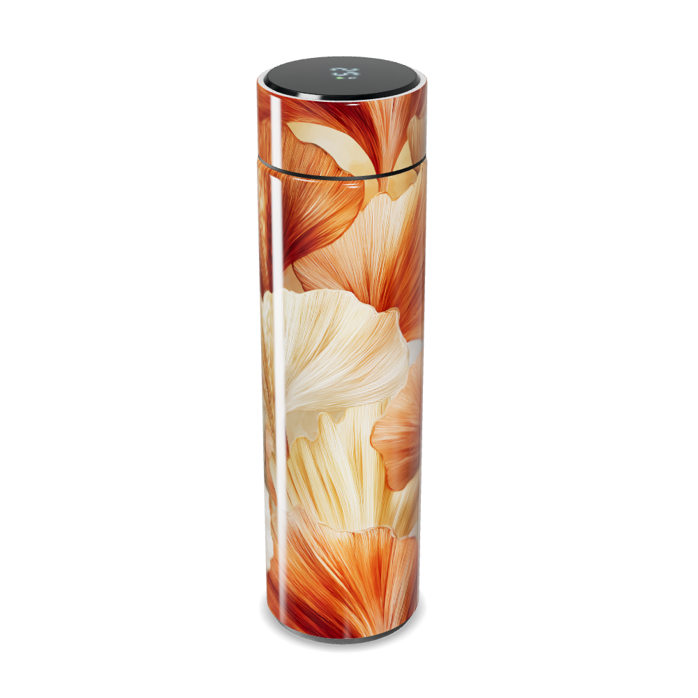 Garrafa Térmica Touch - Estampa Floral Laranja