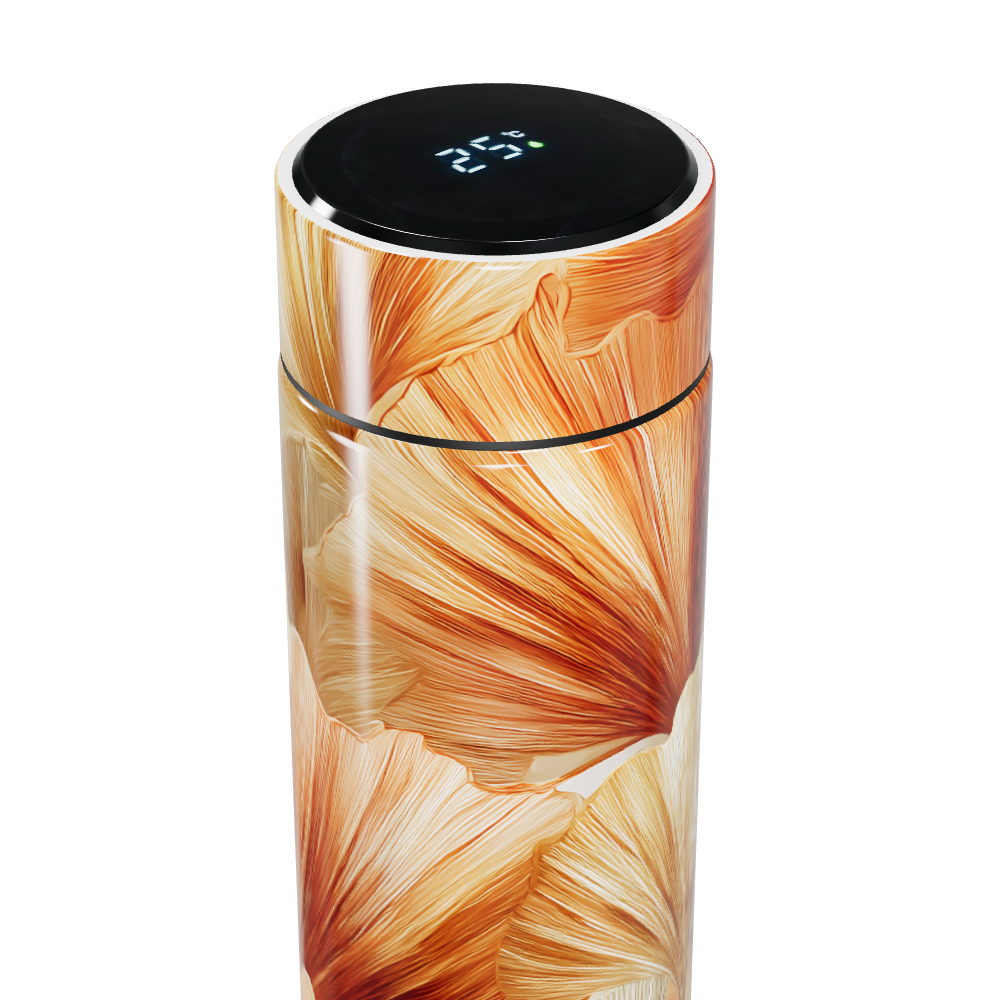 Garrafa Térmica Touch - Estampa Floral Laranja