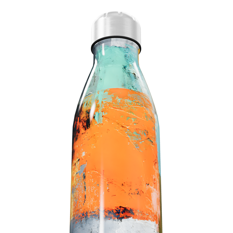 Garrafa Inox - Estampa Abstrata Colorida